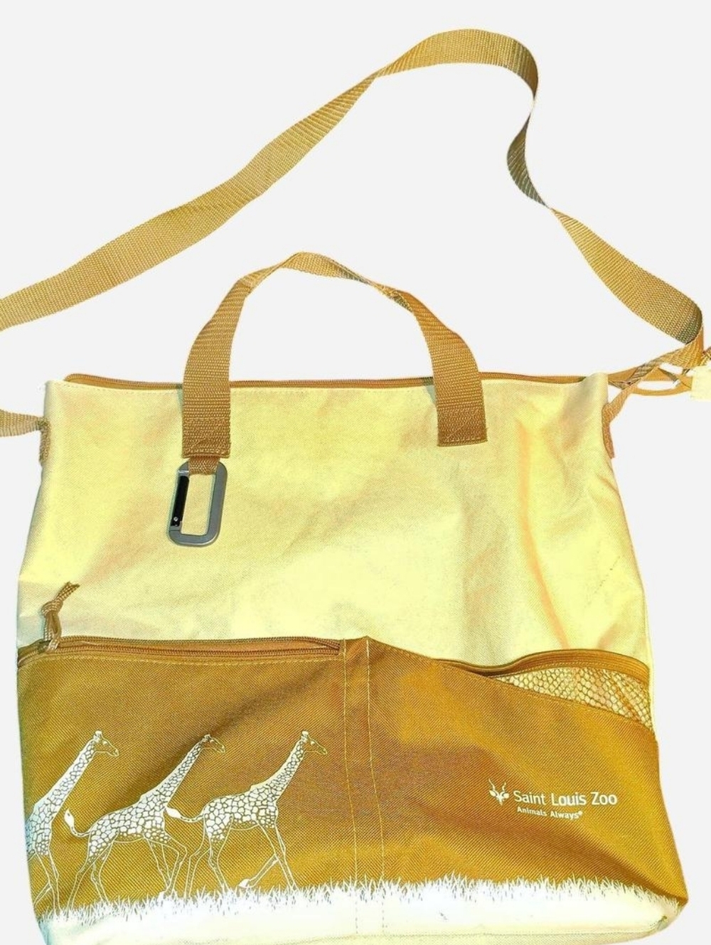 Saint Louis Crystal Yellow Canvas Tote with Giraffe Motif
